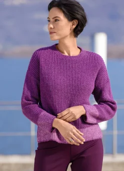 Clearance BADER Pullover mit pfiffigen Kontrasten BEERE-ROSA MELIERT