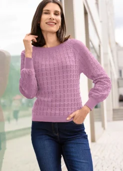 Best BADER Pullover mit Raglanärmeln in leichter Ballonform FLIEDER