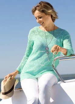 Hot BADER Pullover mit Rautendessin GRÜN