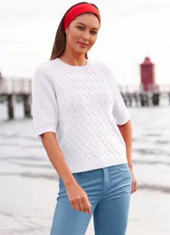 Hot BADER Pullover mit recycelter Baumwolle ECRU