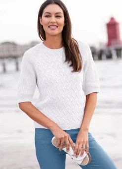 Hot BADER Pullover mit recycelter Baumwolle ECRU