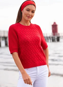 Clearance BADER Pullover mit recycelter Baumwolle ROT