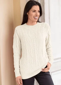 BADER Pullover mit recycelter Baumwolle WOLLWEISS