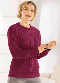 BADER Pullover mit recycelter Baumwolle BEERE