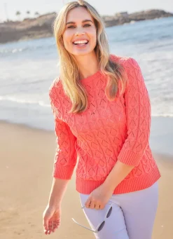 Sale BADER Pullover mit recycelter Baumwolle KORALLE