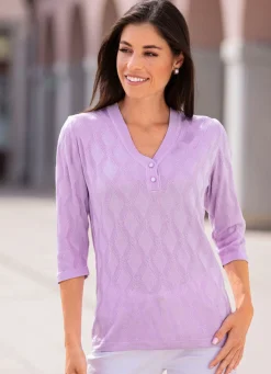Clearance BADER Pullover mit schimmerndem Glanz ROSENQUARZ