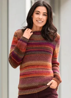 Clearance BADER Pullover mit Schurwolle ORANGE-BEERE-MULTICOLOR