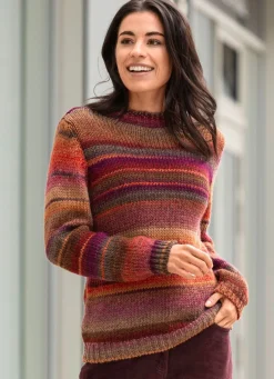Clearance BADER Pullover mit Schurwolle ORANGE-BEERE-MULTICOLOR
