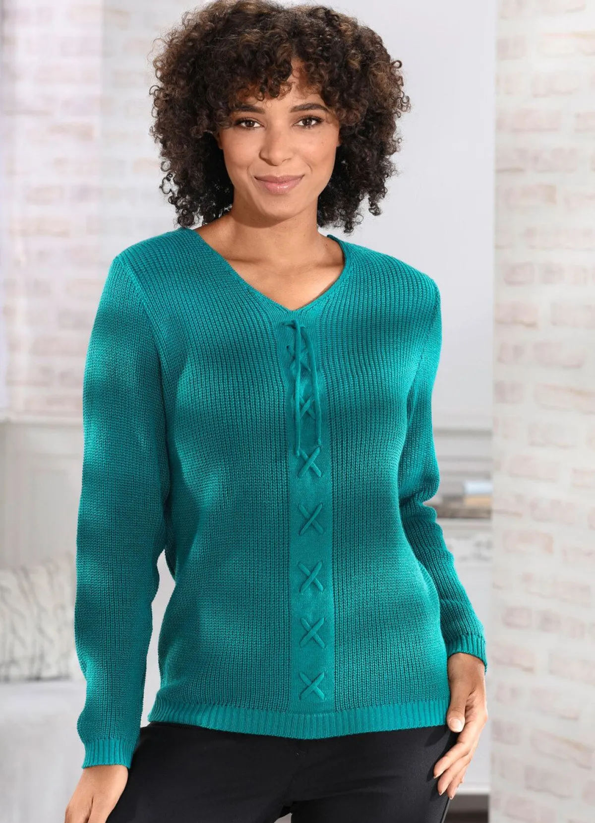 Clearance BADER Pullover mit Schurwolle PETROL