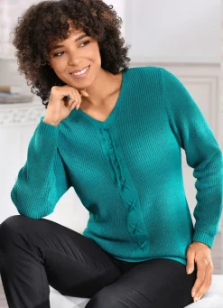 Clearance BADER Pullover mit Schurwolle PETROL