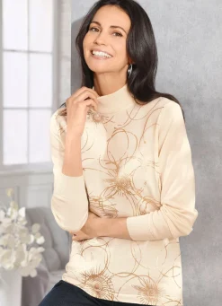 Sale BADER Pullover mit Schurwolle ECRU-GOLDFARBEN