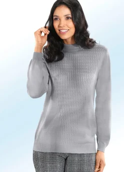 BADER Pullover mit Schurwolle SILBERGRAU