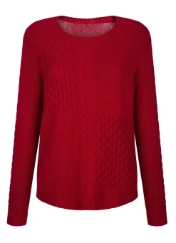 Hot BADER Pullover mit Schurwolle und Kaschmir WEINROT