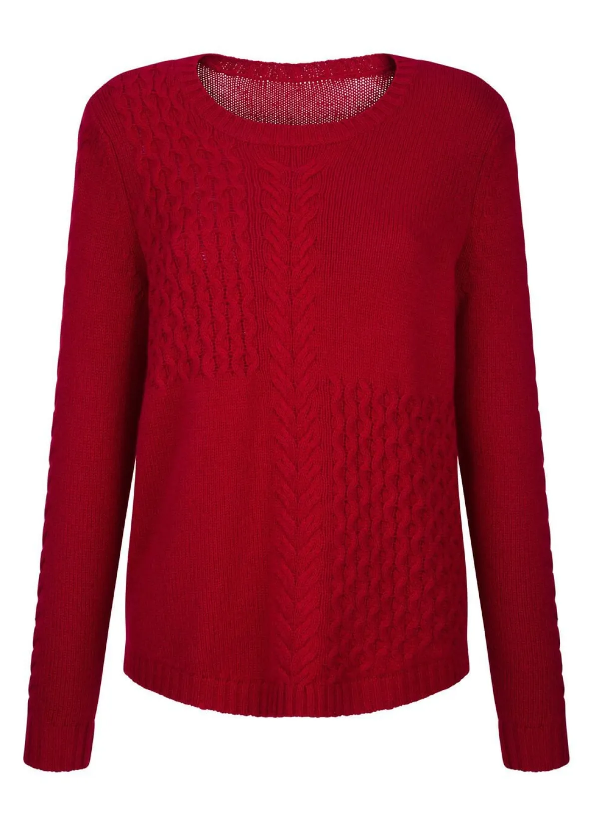 Hot BADER Pullover mit Schurwolle und Kaschmir WEINROT