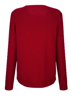 Hot BADER Pullover mit Schurwolle und Kaschmir WEINROT