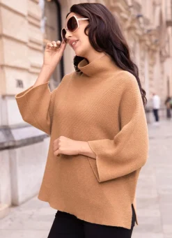 Clearance Tizia Pullover mit Schurwolle und Kaschmir CAMEL