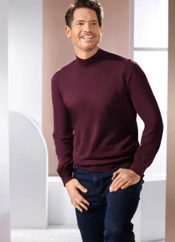 Outlet BADER Pullover mit Stehkragen in 4 Farben BORDEAUX