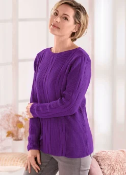 BADER Pullover mit streckendem Längsmuster VIOLA