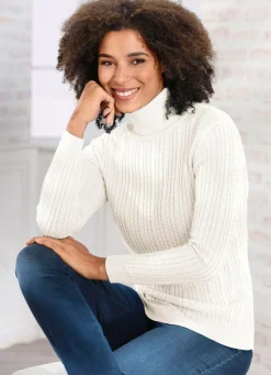 BADER Pullover mit streckender Struktur WOLLWEISS