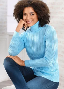 Clearance BADER Pullover mit streckender Struktur HELLBLAU