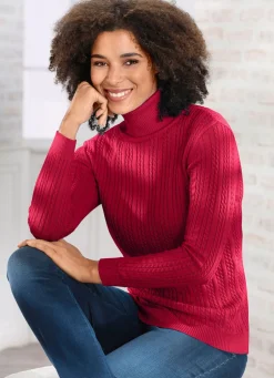 BADER Pullover mit streckender Struktur ROT
