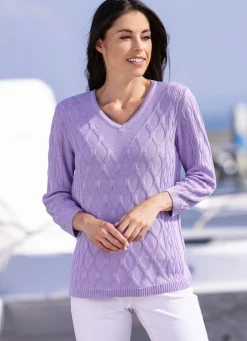 Best BADER Pullover mit Strukturdessin FLIEDER