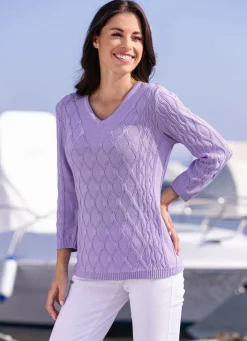 Best BADER Pullover mit Strukturdessin FLIEDER