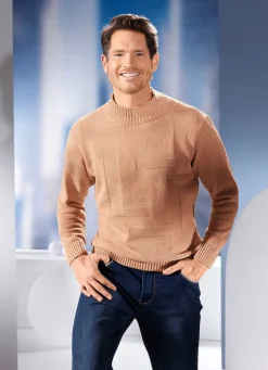Hot BADER Pullover mit Strukturdessin in 3 Farben CAMEL