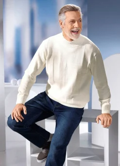 Hot BADER Pullover mit Strukturdessin in 3 Farben WOLLWEISS