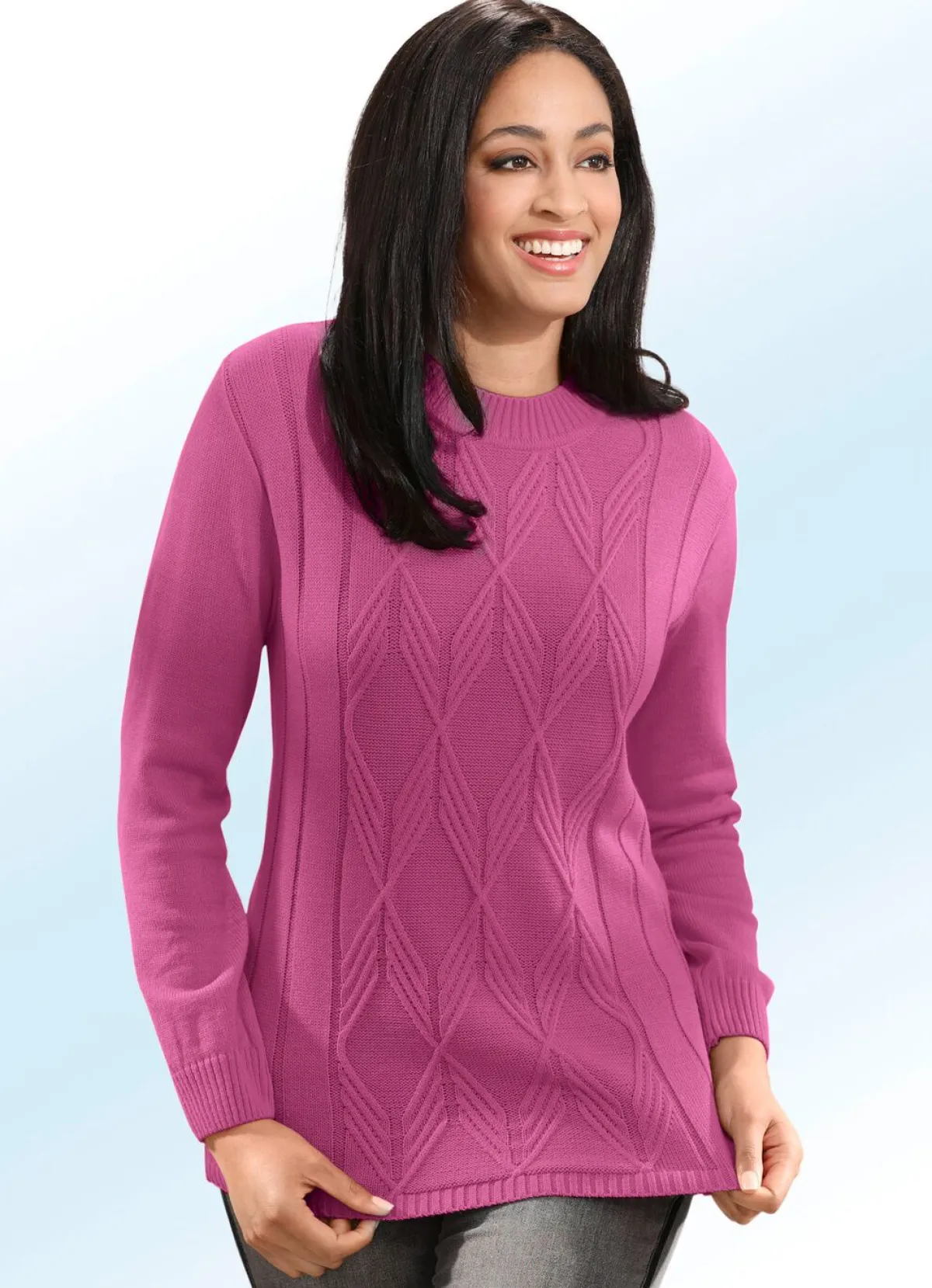 Sale BADER Pullover mit Strukturmix BEERE