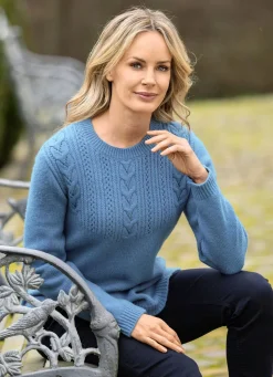 BADER Pullover mit Strukturmix BLEU
