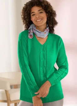 Best BADER Pullover mit Zopfmuster GRÜN