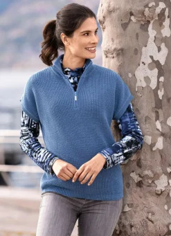 Best BADER Pullunder in Perlfang JEANSBLAU MELIERT