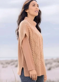 Clearance BADER Pullunder in Perlfang mit Zopfmuster CAMEL