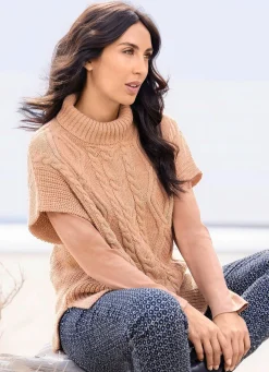 Clearance BADER Pullunder in Perlfang mit Zopfmuster CAMEL