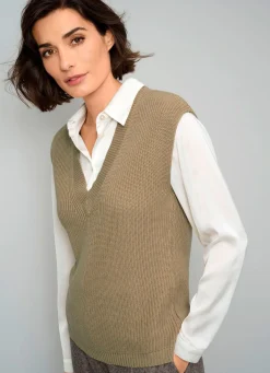 Sale BADER Pullunder mit überschnittener Schulter CAMEL