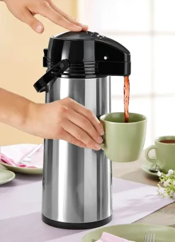 BADER Pump-Isolierkanne aus rostfreiem Edelstahl SILBER