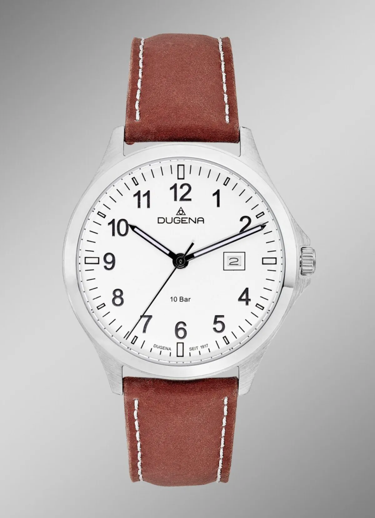 Best DUGENA Quartz-Herrenuhr mit Edelstahlgehäuse
