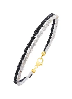 Online BADER Raffiniertes Armband mit Roh-Diamanten in Hell- und Dunkelgrau