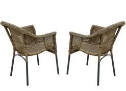 Outlet BADER Ravenna 2er-Set Gartensessel BRAUN