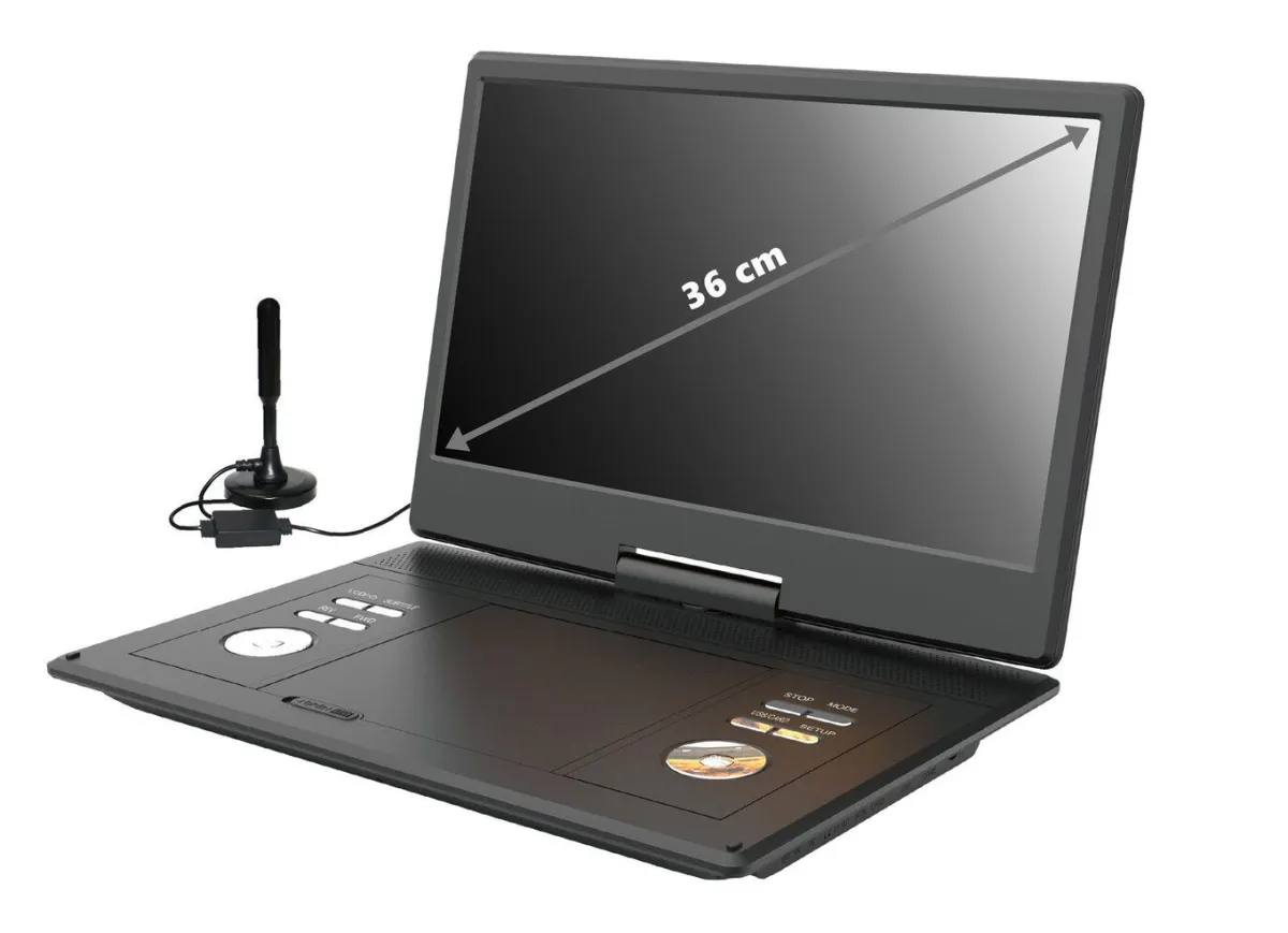 Outlet Reflexion DVD 1424 portabler DVD-Spieler mit TV und Spielen SCHWARZ
