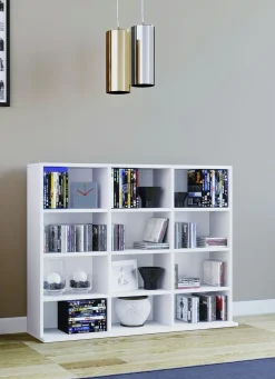 Discount BADER Regal aus Holzstruktur-Nachbildung WEISS
