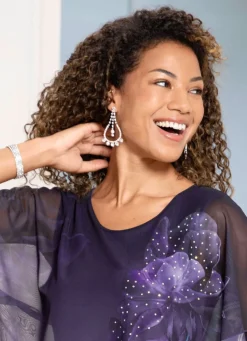 New BADER 5-reihiger Strass-Armreif SILBER