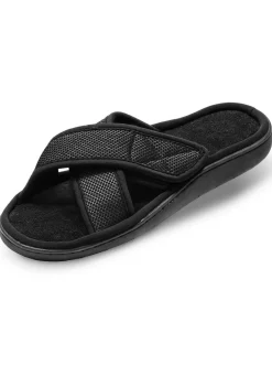 Outlet BADER Relax-Cross Slipper mit Memory-Schaum SCHWARZ
