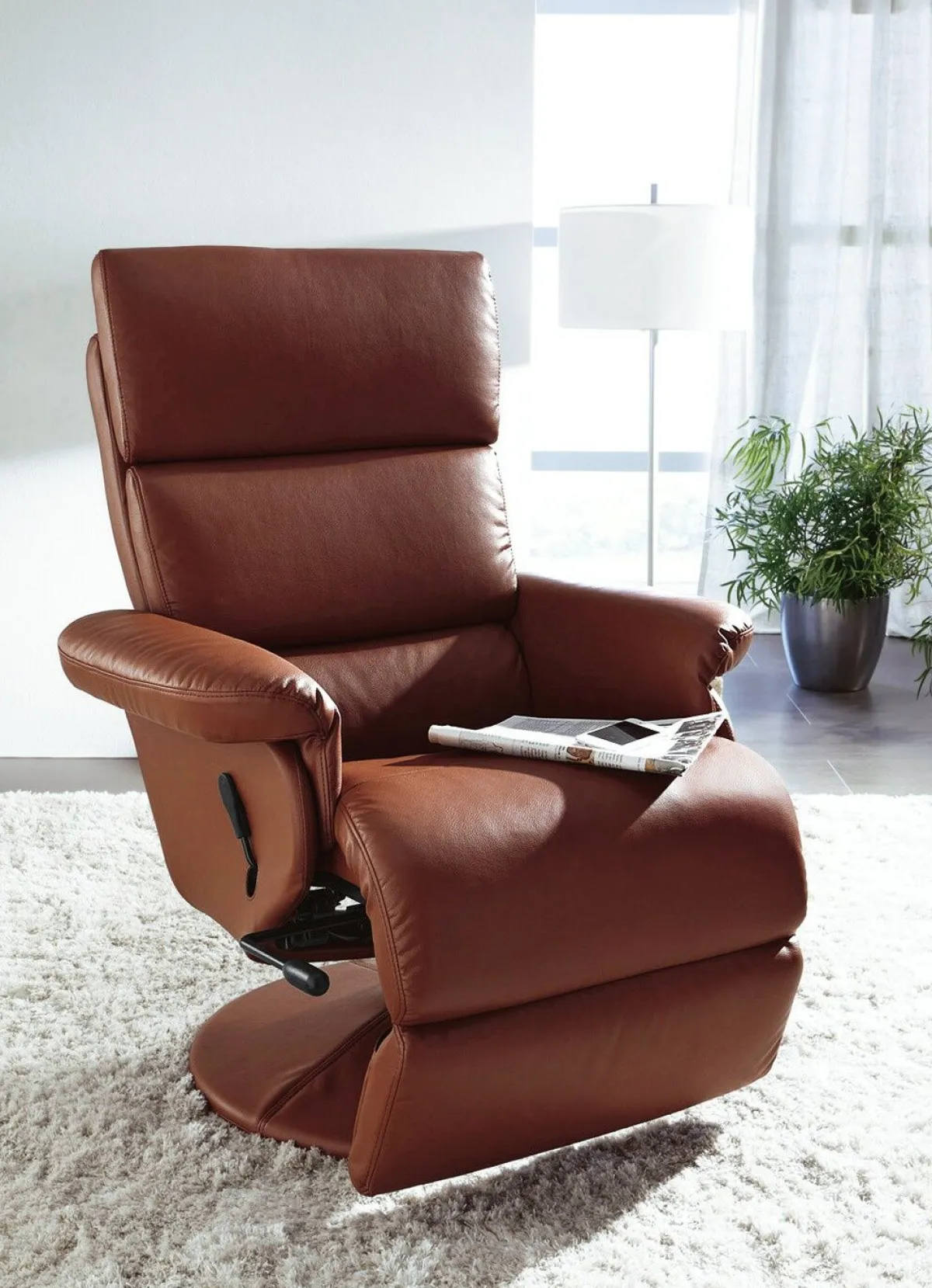 Outlet BADER Relax-Sessel in formschönen Design CARAMEL
