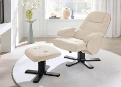 BADER Relax-Sessel mit Hocker CREME