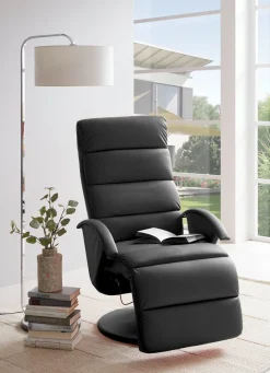 Hot BADER Relax-Sessel mit stabilem Metallrahmen SCHWARZ