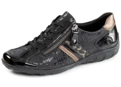 Discount Remonte , bequeme Damen-Sneaker, Weite G, mit herausnehmbarem Fußbett SCHWARZ-BRONZE