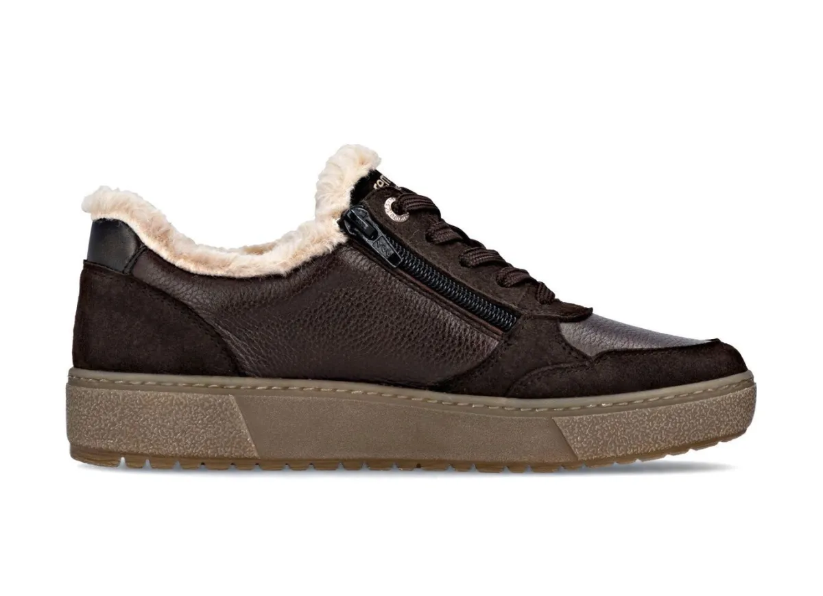 New Remonte , bequeme Damen-Sneaker, Winterschuhe, Weite G, mit herausnehmbarem Fußbett DUNKELBRAUN