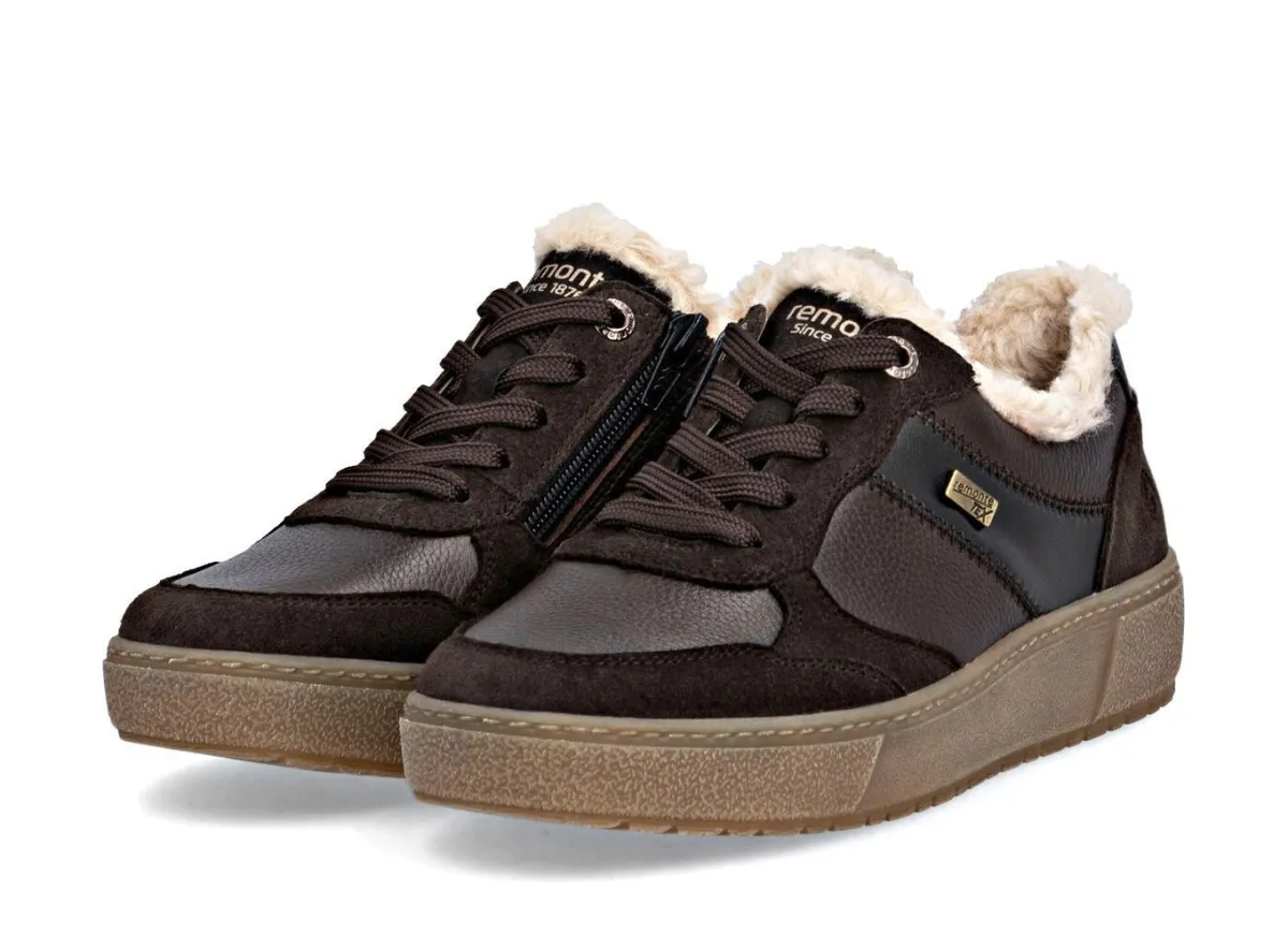 New Remonte , bequeme Damen-Sneaker, Winterschuhe, Weite G, mit herausnehmbarem Fußbett DUNKELBRAUN